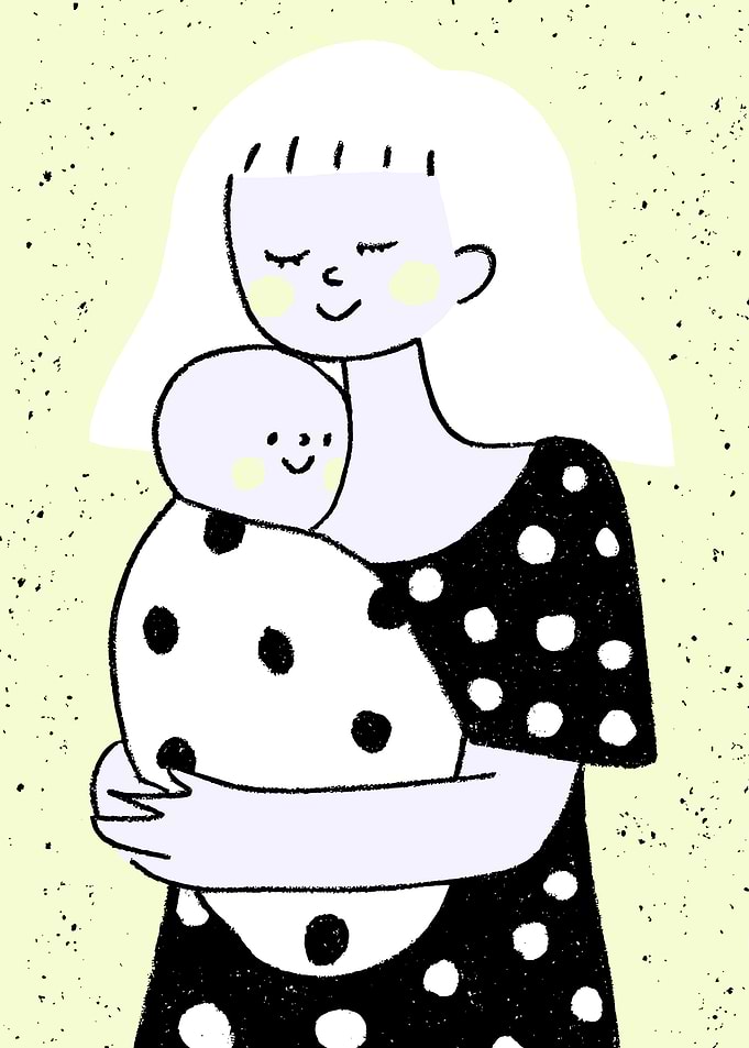 Mother holding a baby