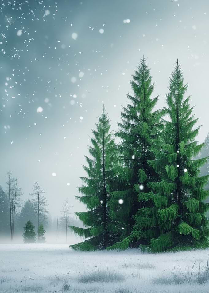 Winter Forest with Snowfall