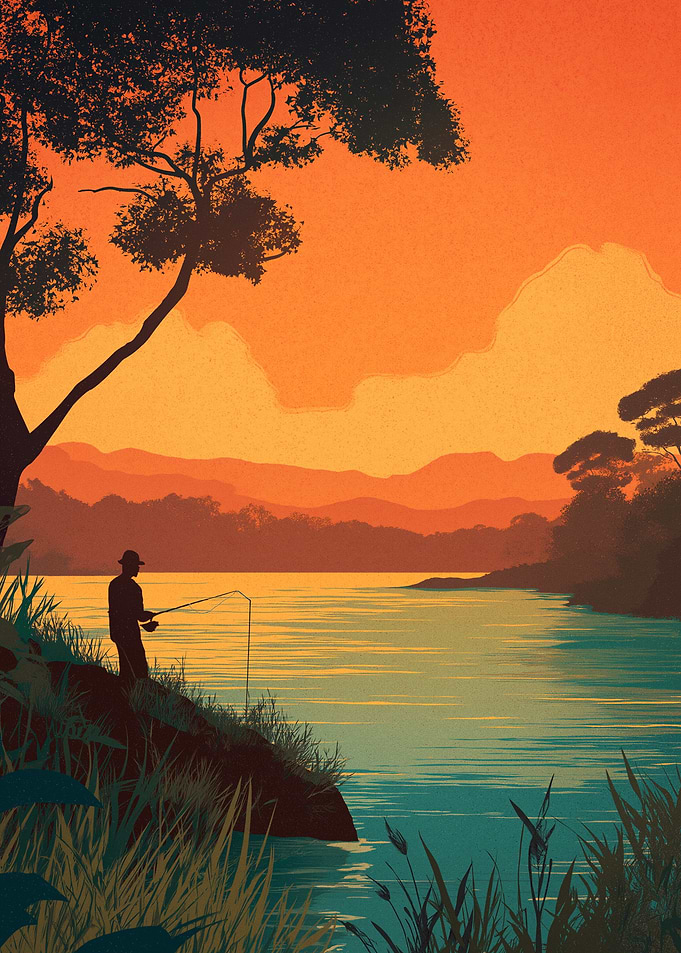 Fisherman at Sunset