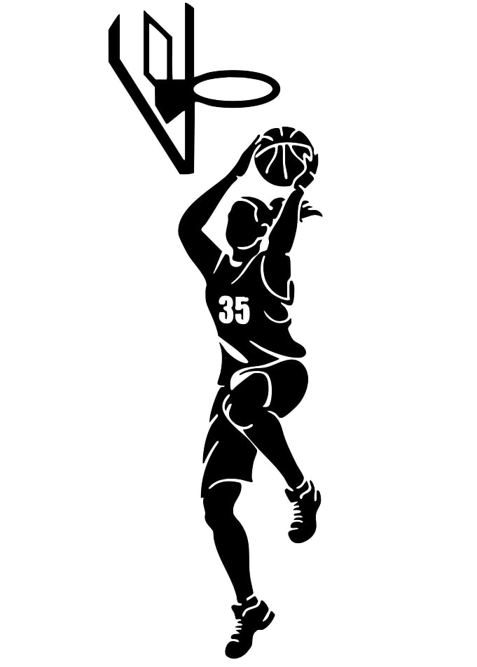 Basketball Player Dunking Silhouette