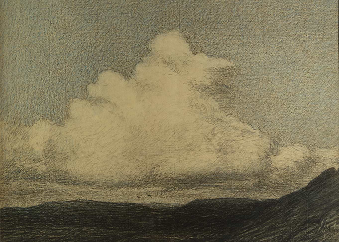 Cloud over rolling hills