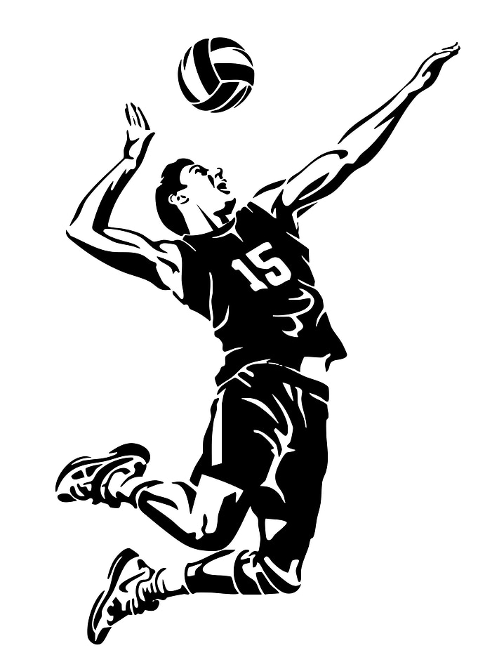 Volleyball Player Spiking Ball
