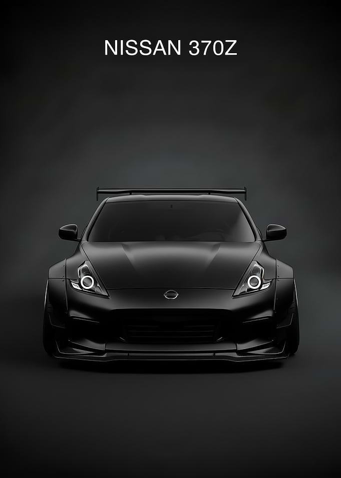 black Nissan 370Z sport car poster