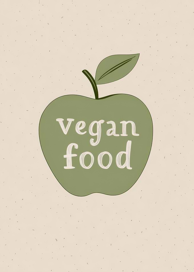 Vegan Food Apple Illustration