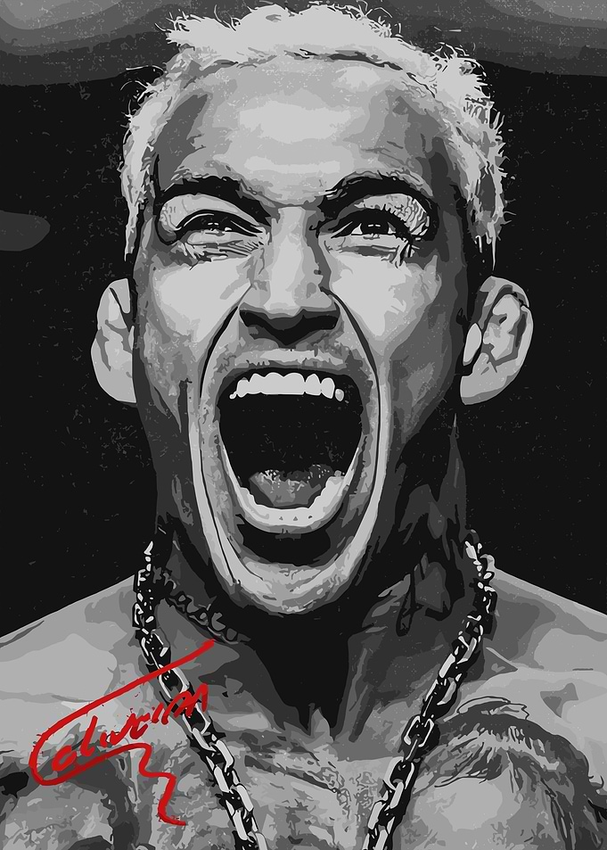 Charles Oliveira Screaming Portrait
