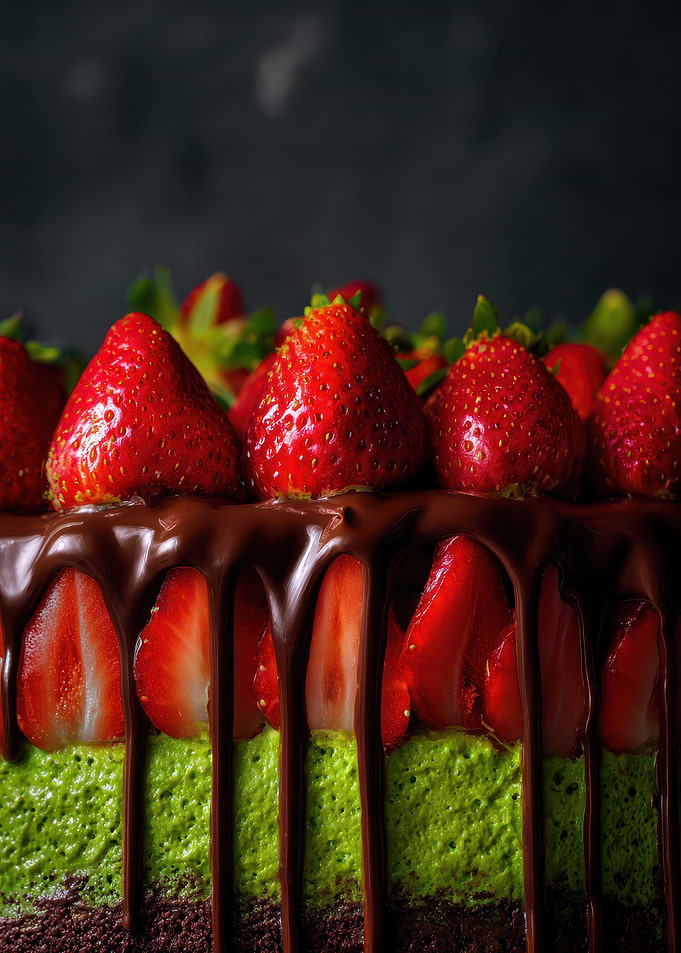 Strawberry Chocolate Drip Cake