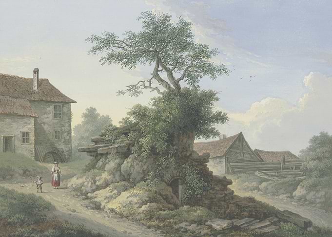 Pastoral Scene with Figures and Buildings