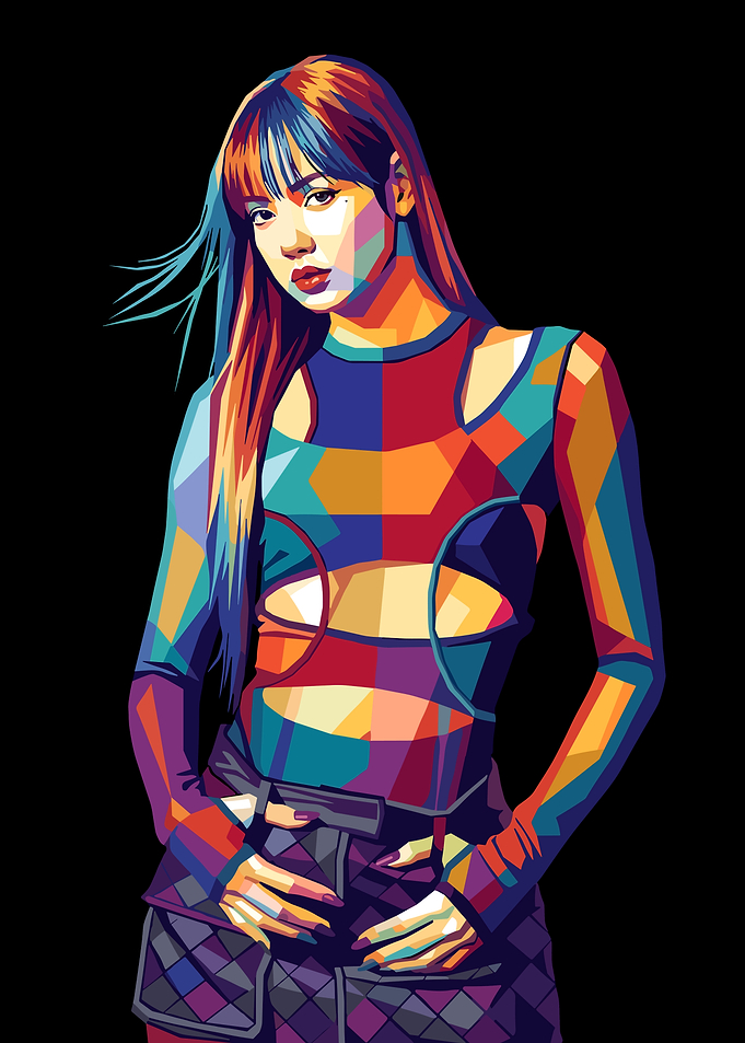Colorful Pop Art Portrait of Lisa