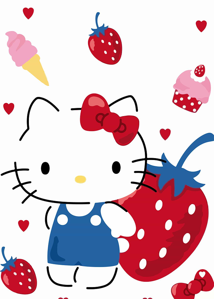 Hello Kitty with Strawberries and Sweets