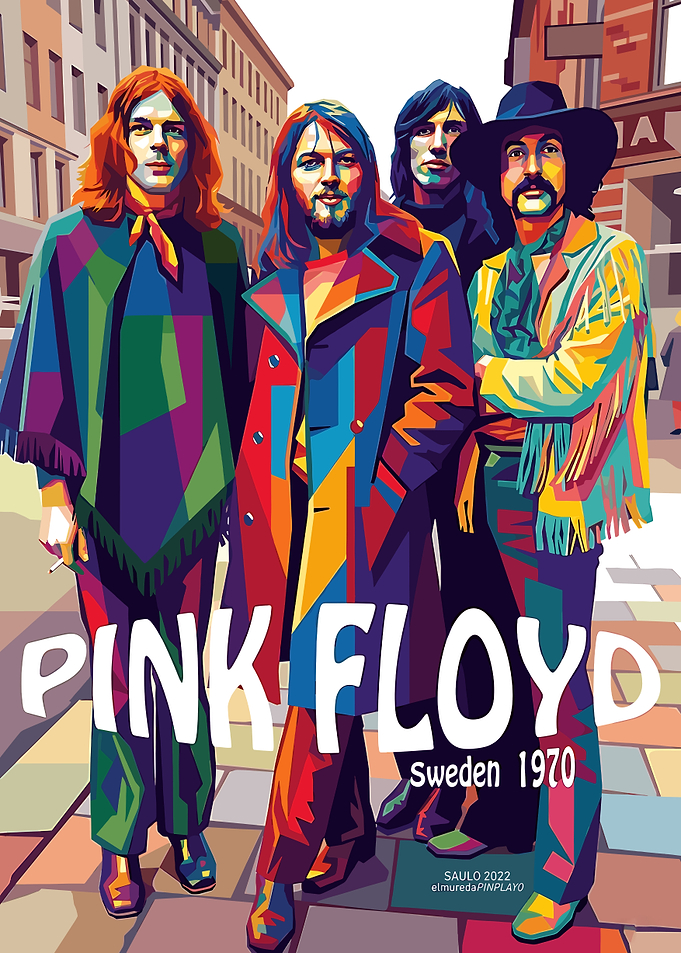 Pink Floyd Sweden 1970 Pop Art