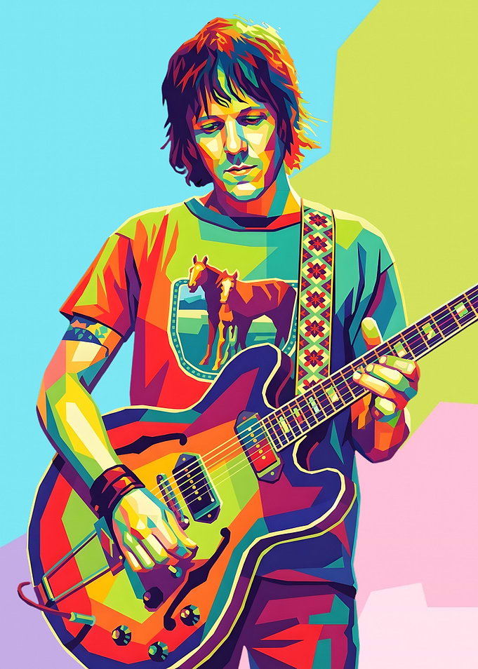 Pop Art Guitarist with Horse T-Shirt