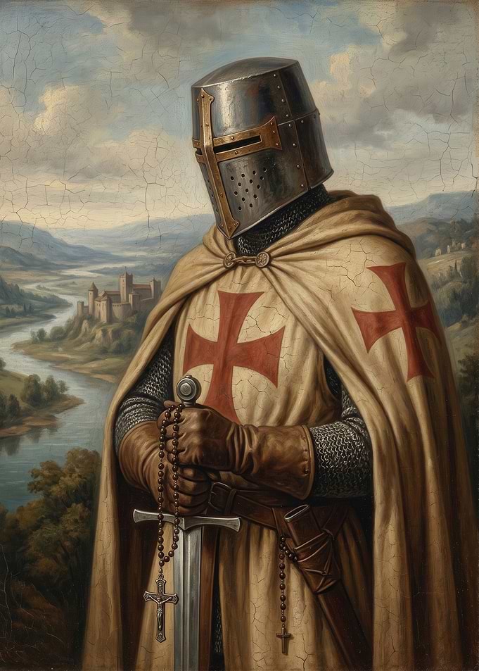 Knight Templar with Sword and Rosary
