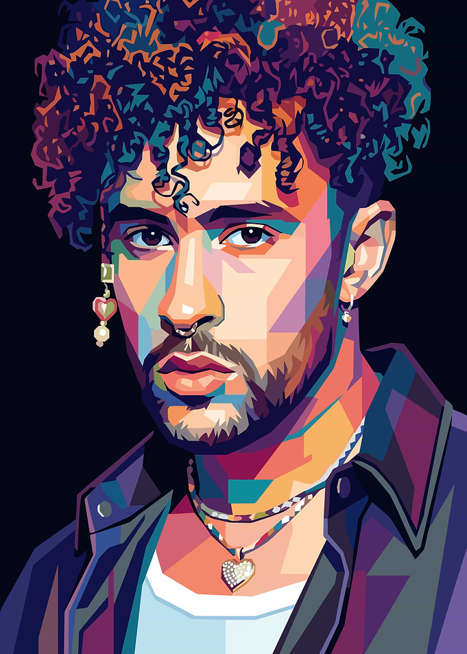 Bad Bunny Pop Art Portrait