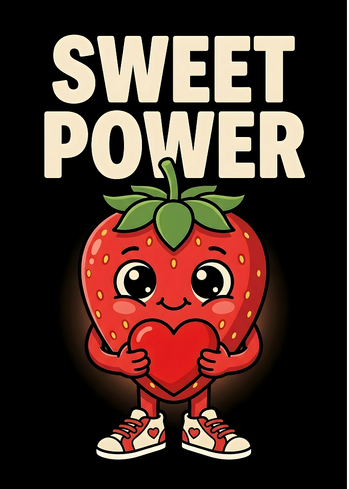 Cute Strawberry Holding a Heart