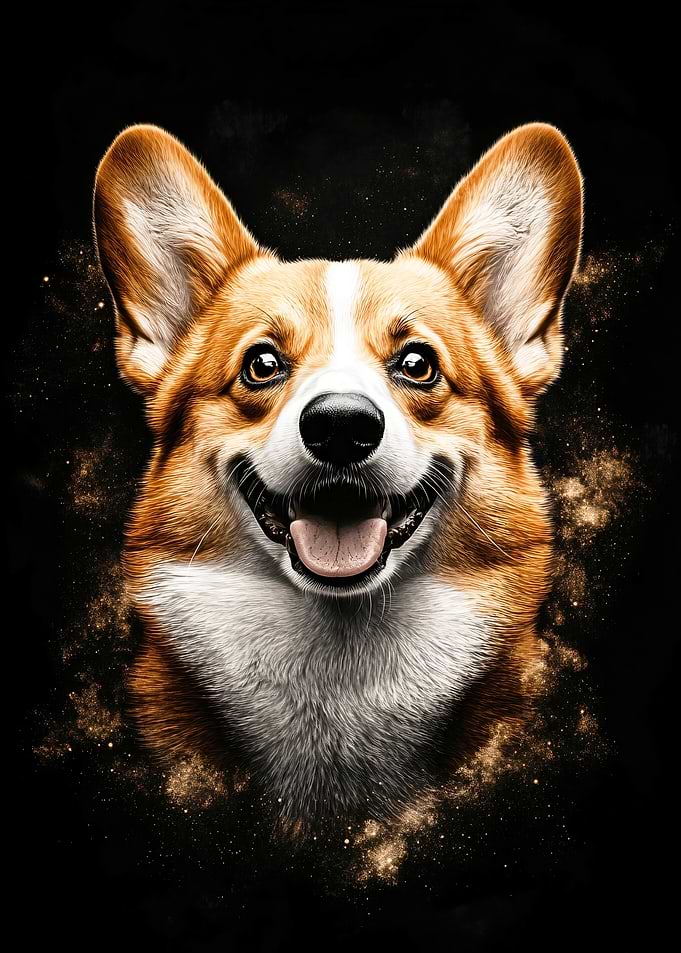 Happy Corgi Dog Portrait
