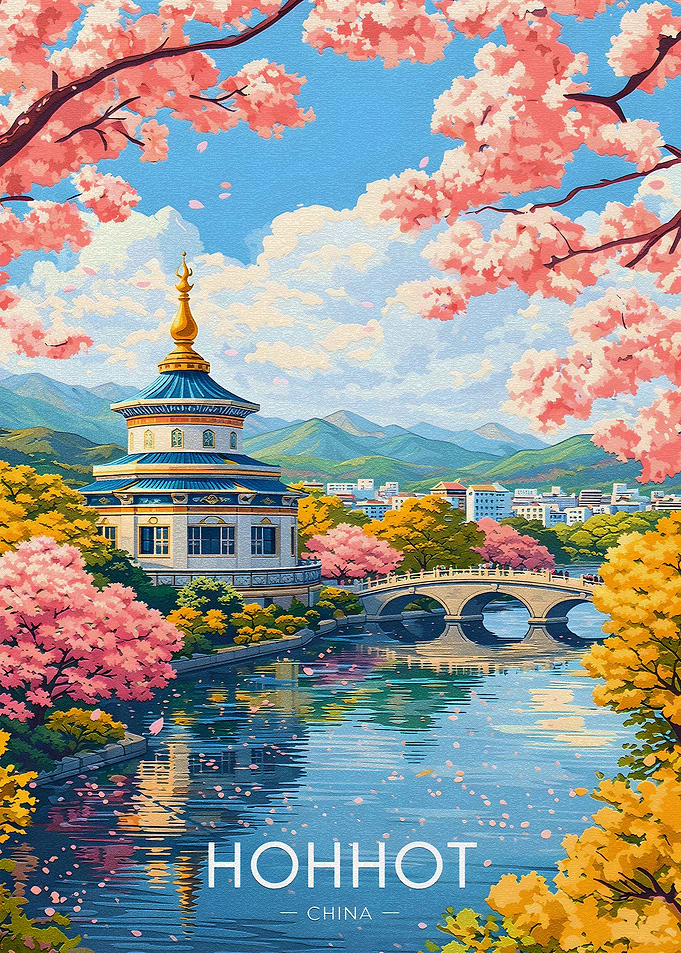 Hohhot China Cherry Blossom Scenery