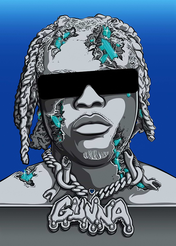 Gunna Portrait with Gemstones