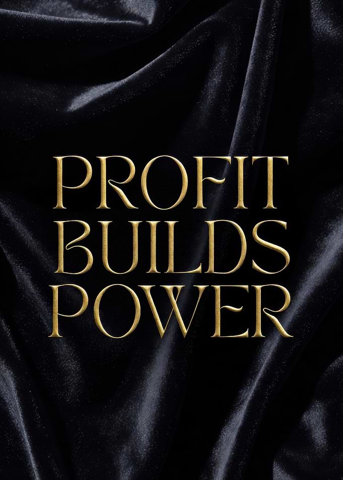 Profit Builds Power Text Art