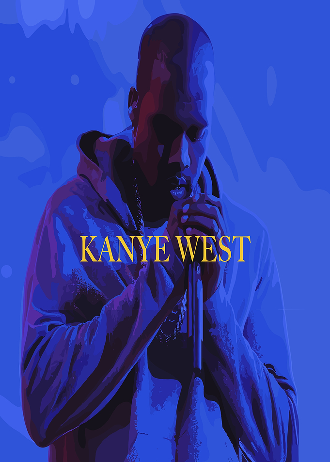 Kanye West Pixel Art Portrait