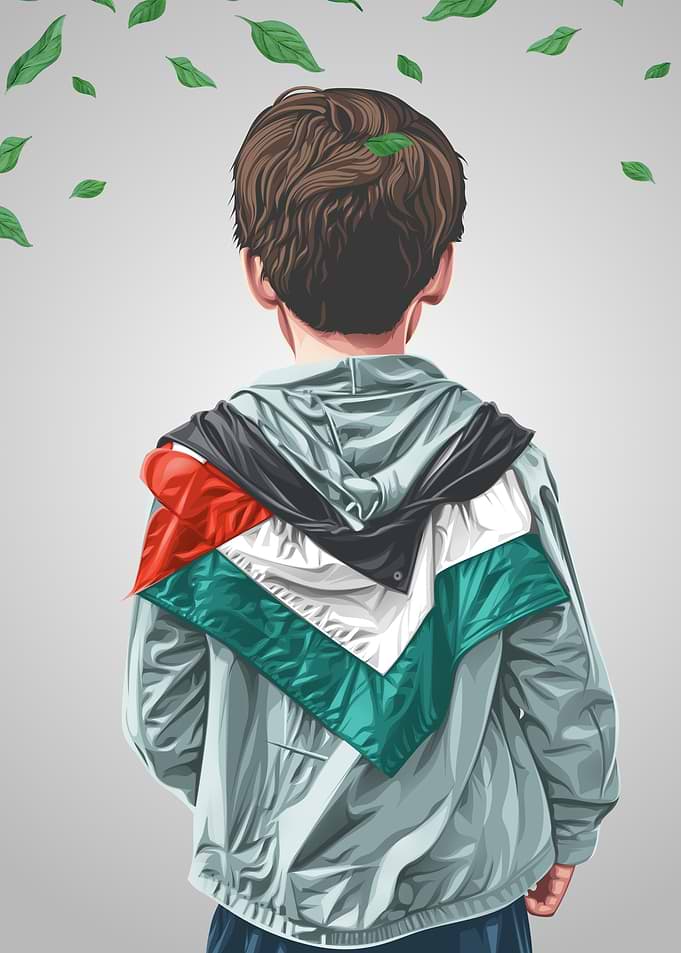 Boy with Palestinian Flag Jacket