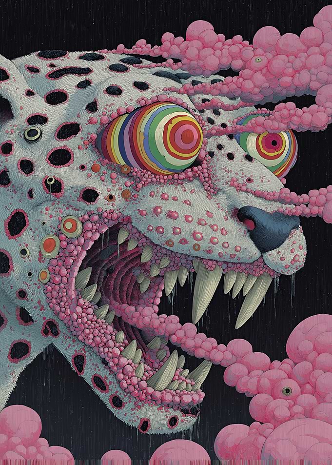 Surreal Leopard with Psychedelic Eyes