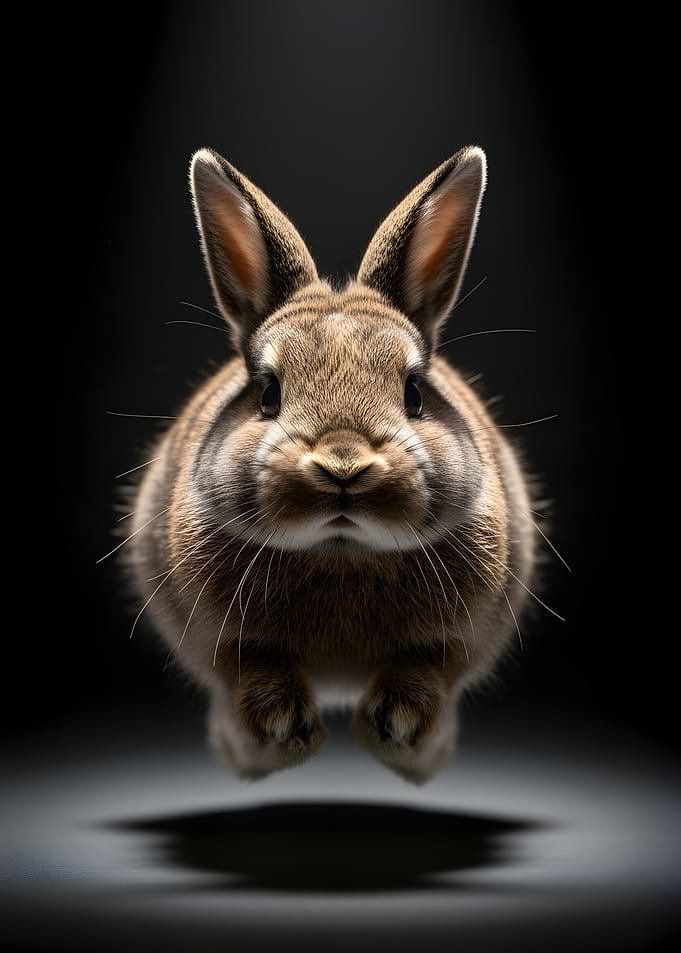 Cute Bunny Mid-Air
