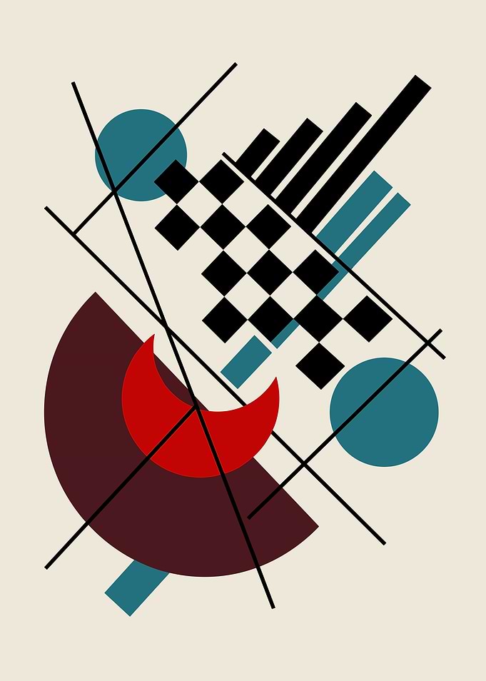 Abstract Geometric Composition with Circles and Lines