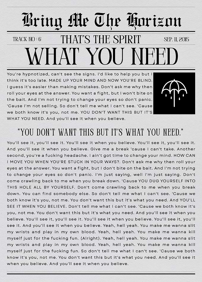 Bring Me The Horizon 'What You Need'