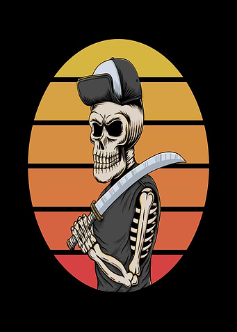 Skeleton with Sword and Cap