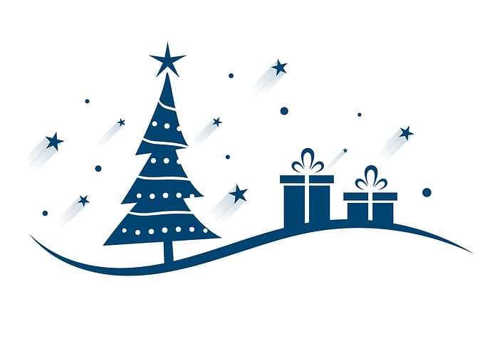 Christmas Tree and Gifts Illustration