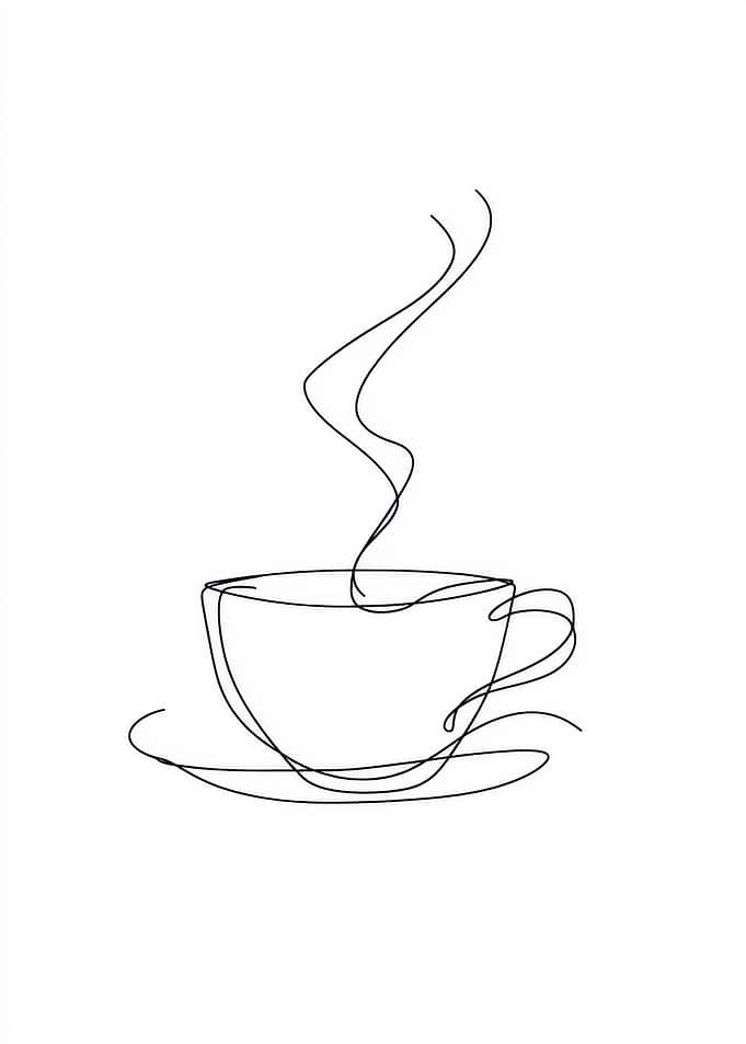 Minimalist Coffee Cup with Steam