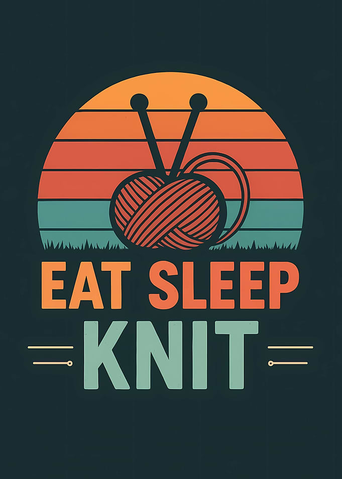 Eat Sleep Knit Retro Sunset