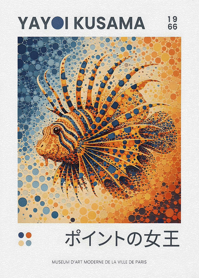 Yayoi Kusama Lionfish Poster