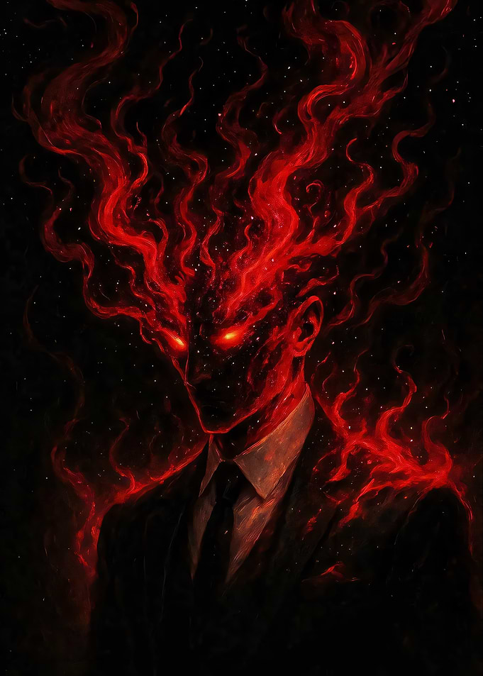 Fiery Figure in a Suit