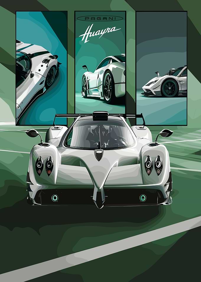 Pagani Huayra Triptych Poster