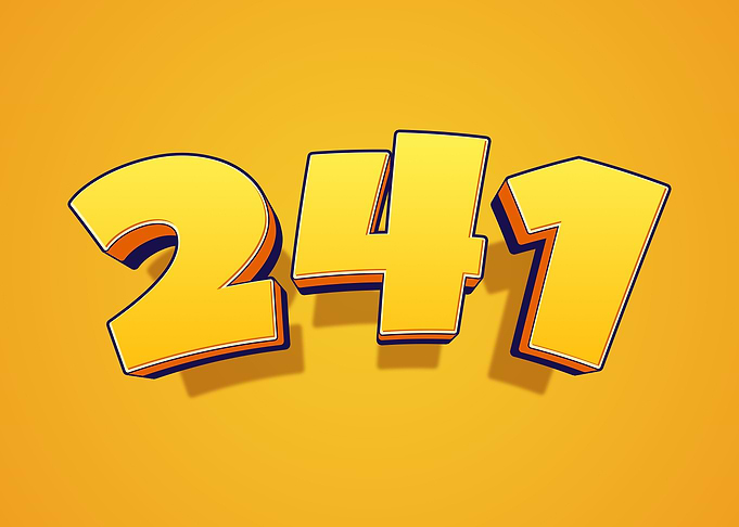 247 Numbers Text Art
