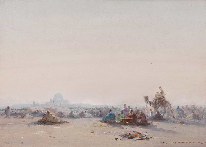 Desert Scene with Camel and Figures