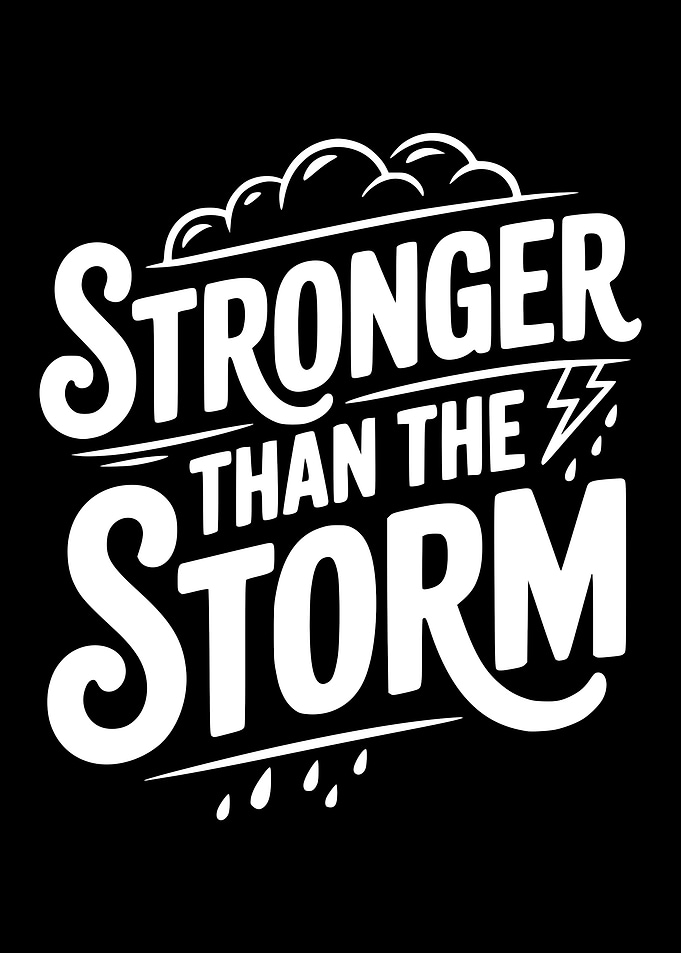 Stronger Than The Storm Text Art