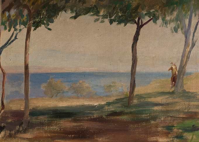 Seascape with Trees and Figure