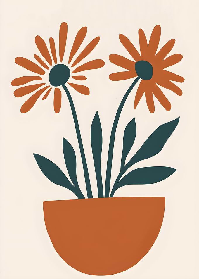 Abstract Floral Pot
