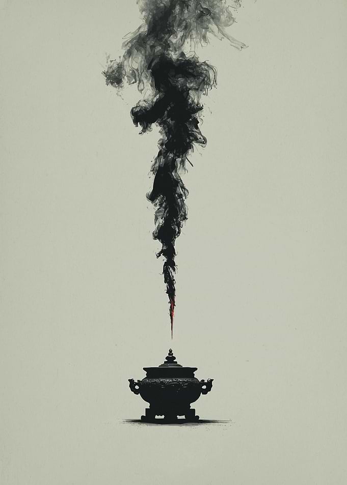 Incense Burner with Black Smoke