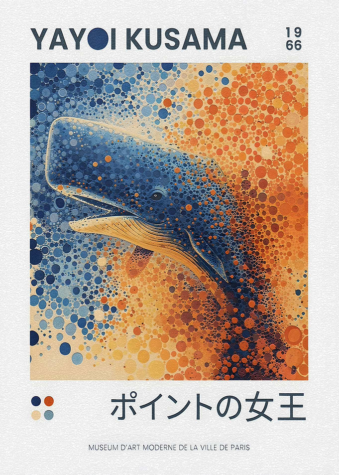 Yayoi Kusama Whale Art Poster