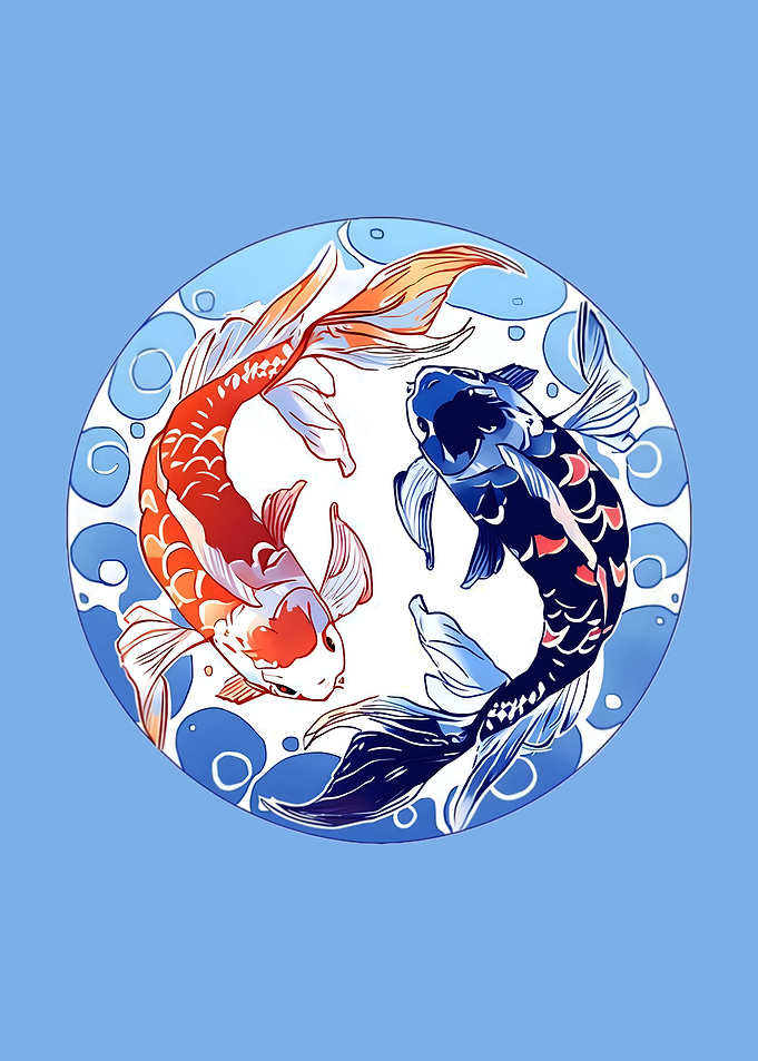 Yin Yang Koi Fish Art