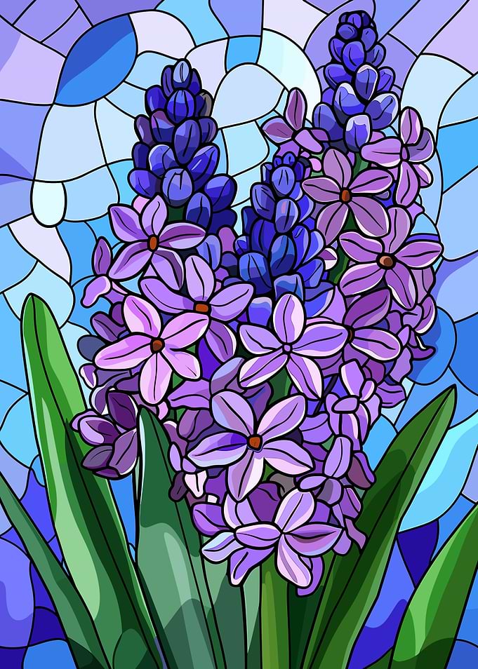 Stained Glass Hyacinths