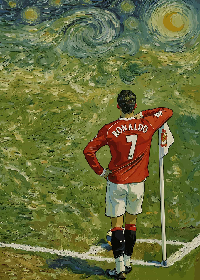 Ronaldo in Starry Night Style