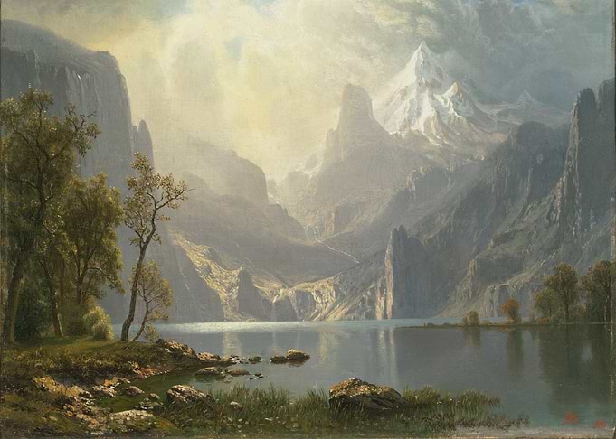 Majestic Mountain Lake Landscape Painting