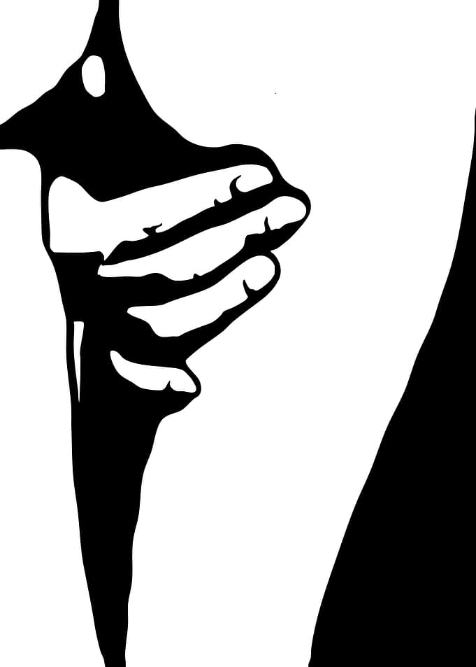Black and White Hand Gesture