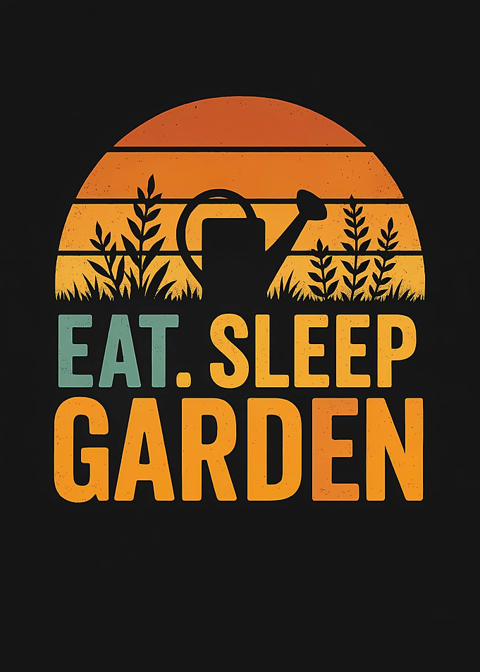 Eat Sleep Garden Retro Sunset
