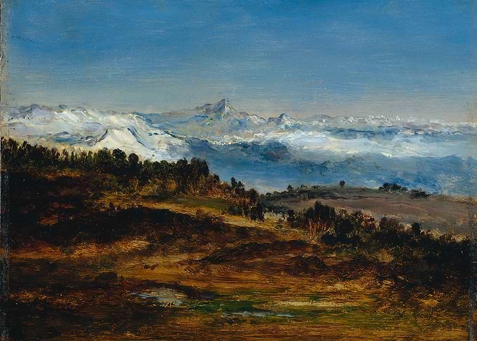 Mountain Landscape with Clouds