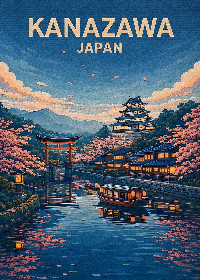 Kanazawa Japan Travel Poster